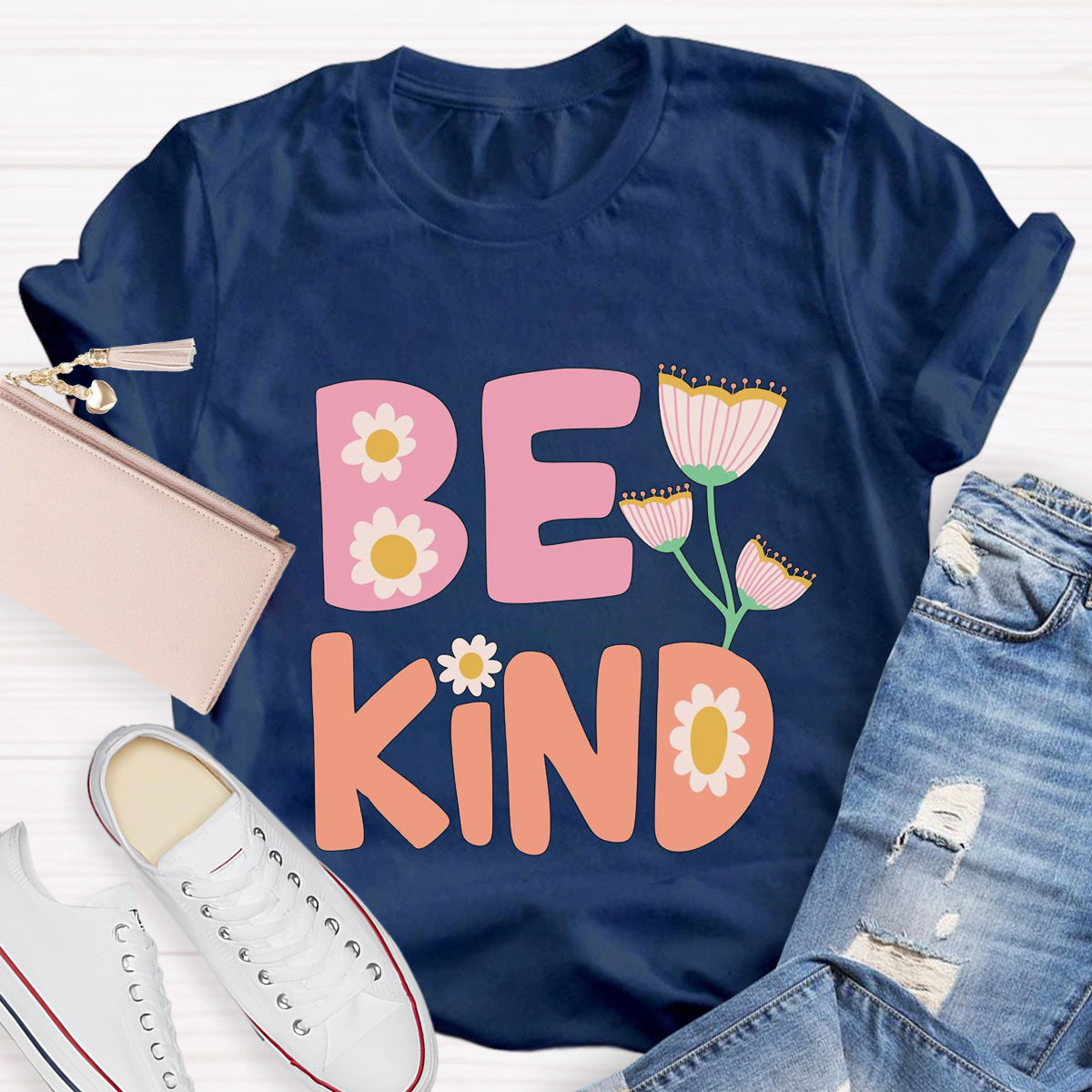 Be Kind Flower Teacher T-Shirt