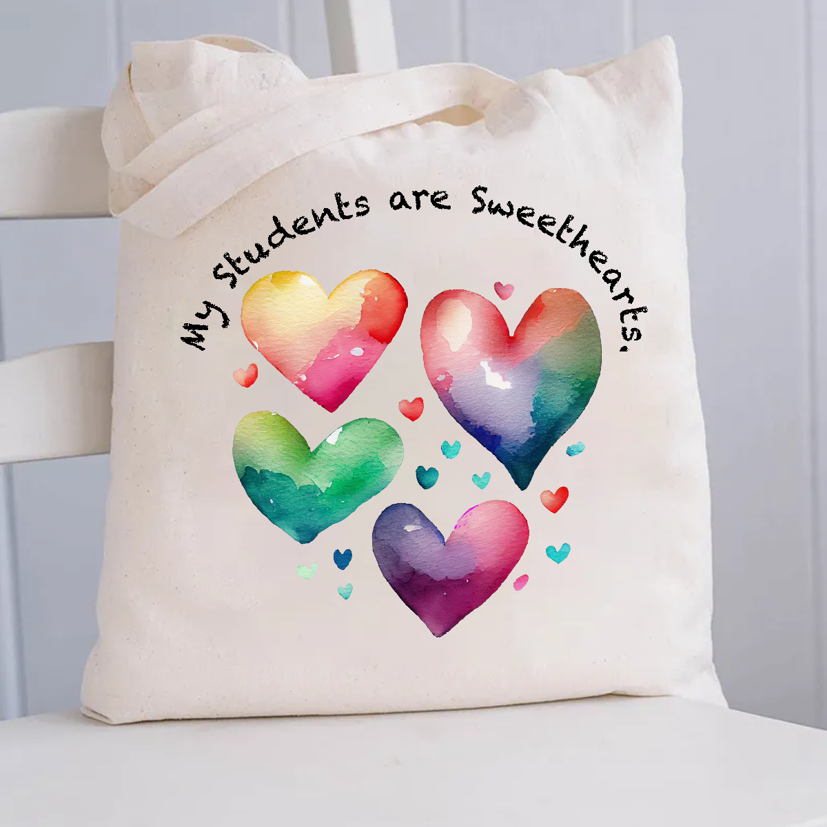 My Students Are Sweethearts Teacher Canvas Tote Bag