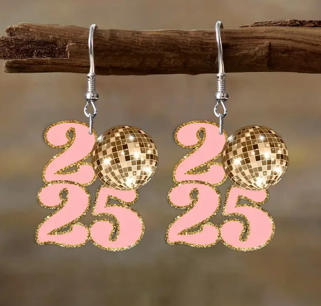 2025 New Year Number Earrings