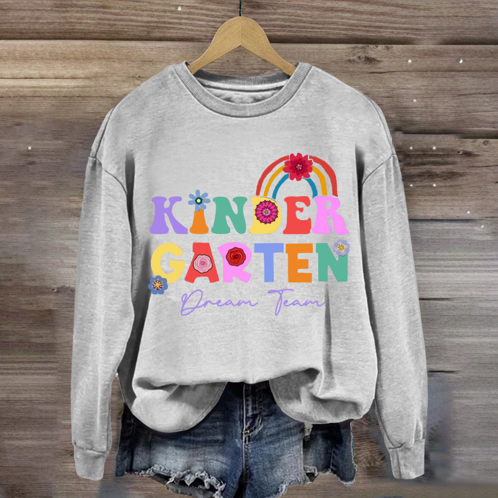 Personalized Grade Dream Team Floral Rainbow Sweatshirt