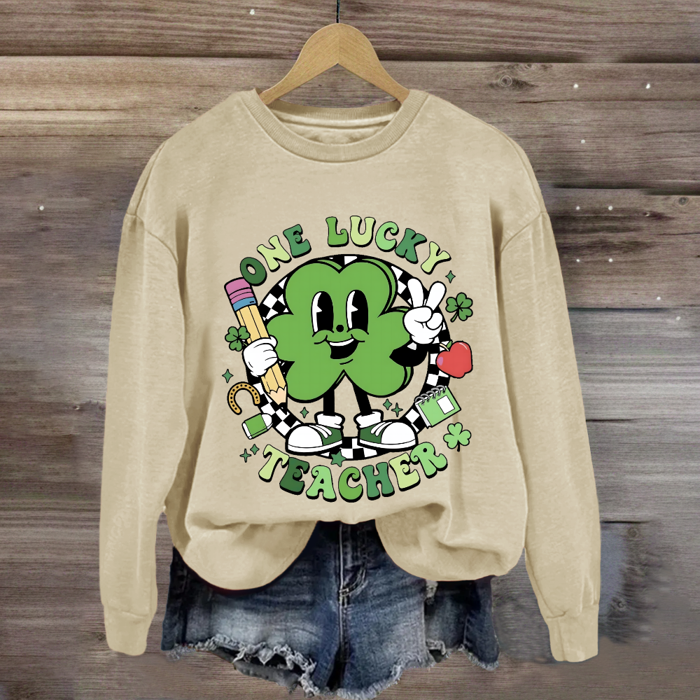 One Lucky Teacher Shamrock Sweatshirt