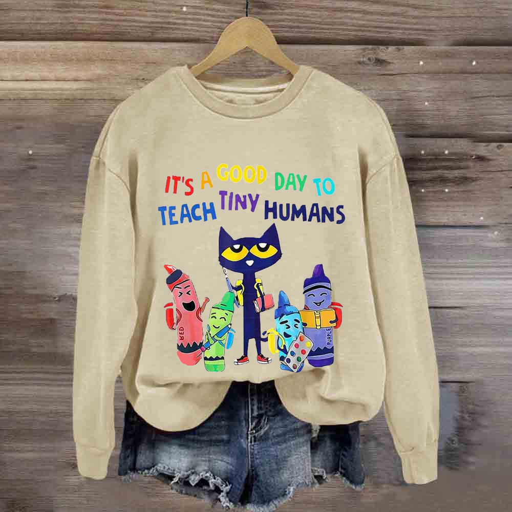 It's A Good Day To Teach Tiny Humans Funny Cat Sweatshirt