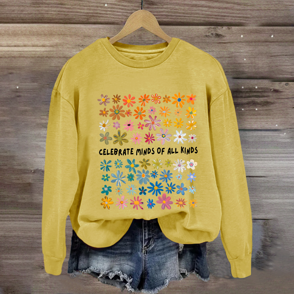 Celebrate Minds of All Kinds Floral Special Education Sweatshirt