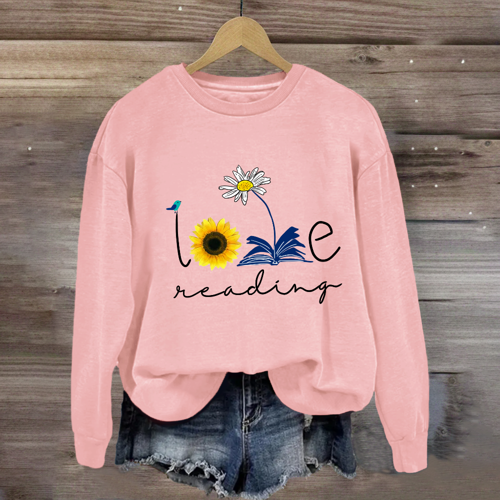 Loving Reading Daisy Books Sweatshirt