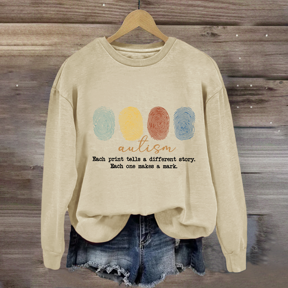 Autism Each Print Tells A Different Story Sweatshirt