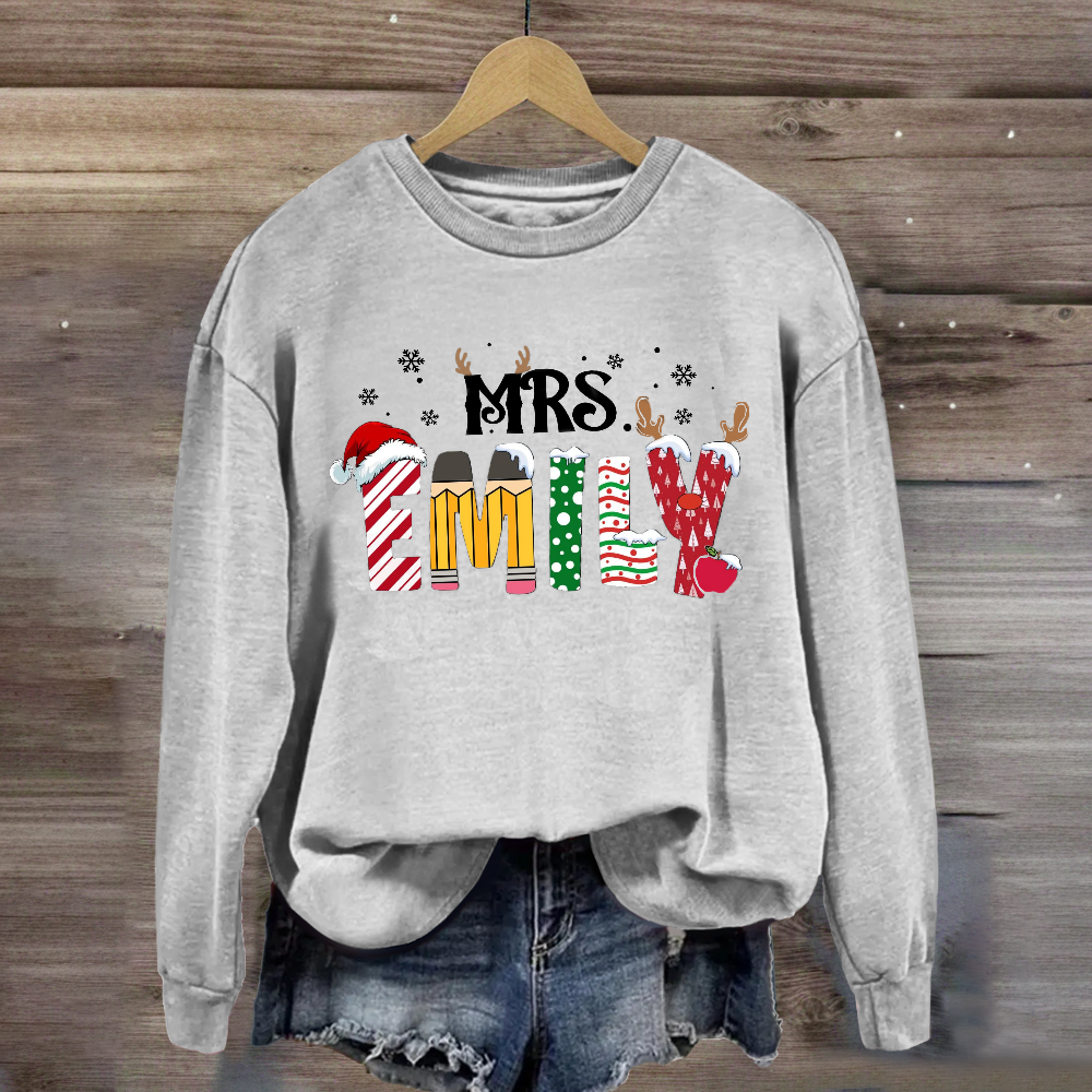 Personalized Name Christmas Emily Sweatshirt