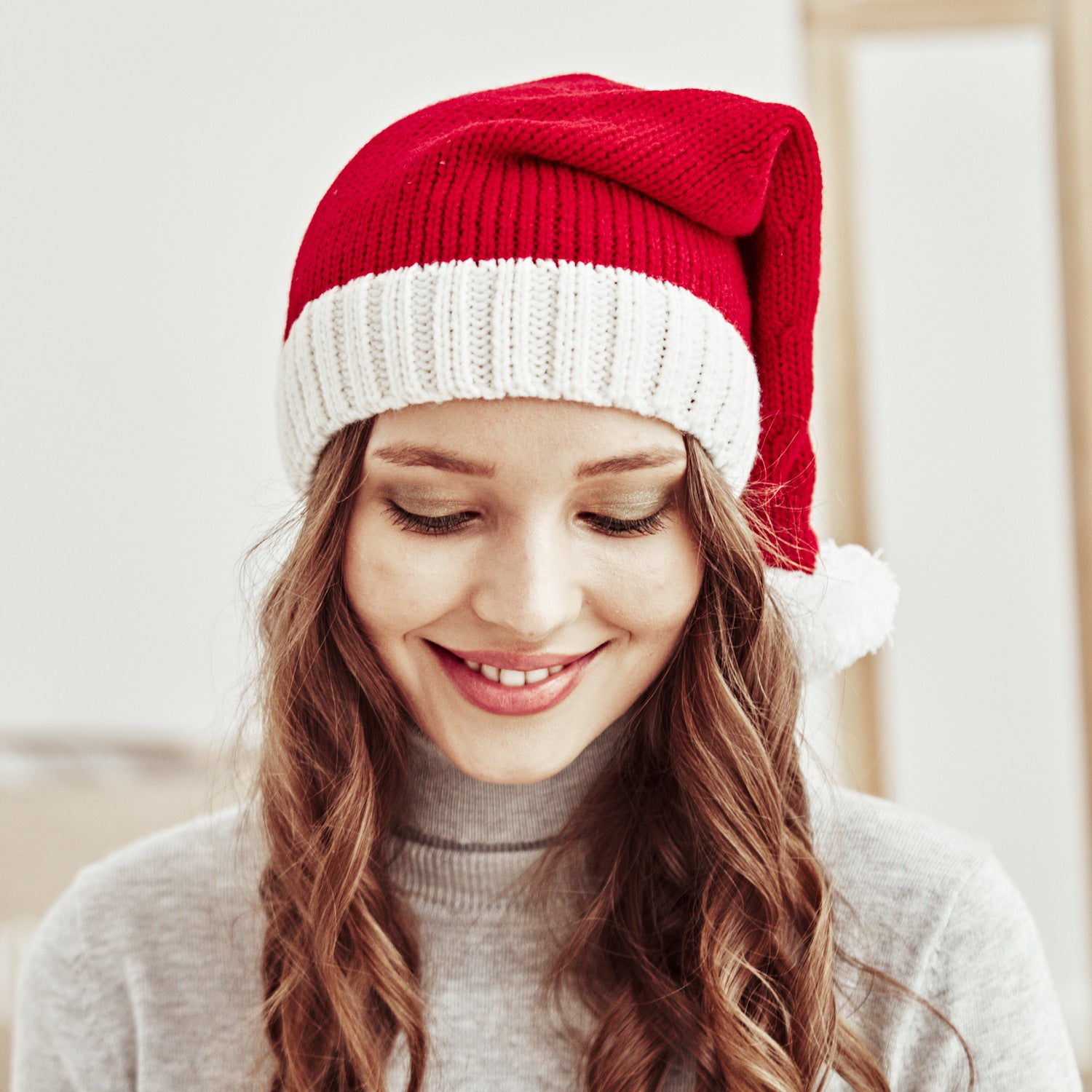 Christmas Red Wool Warm Knitted Hat