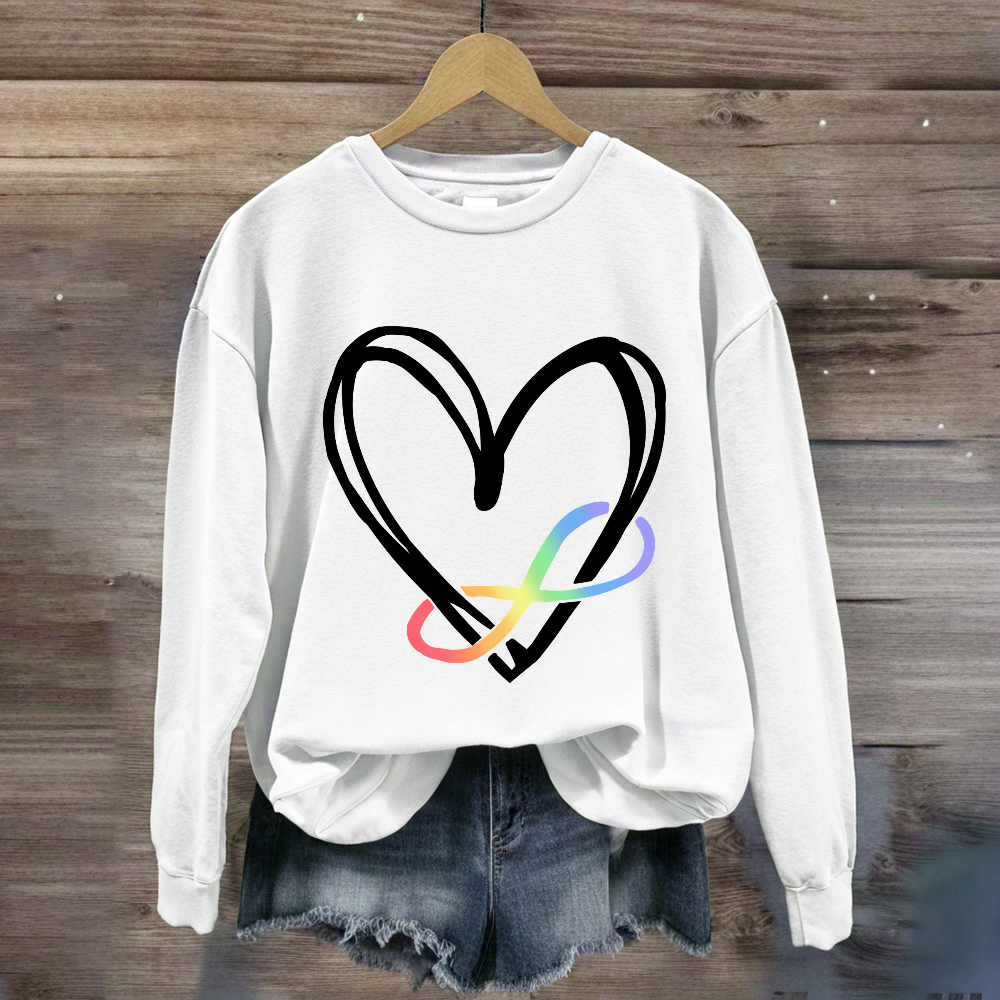 Infinity Heart Autism Awareness Love Needs No Words Sweatshirt