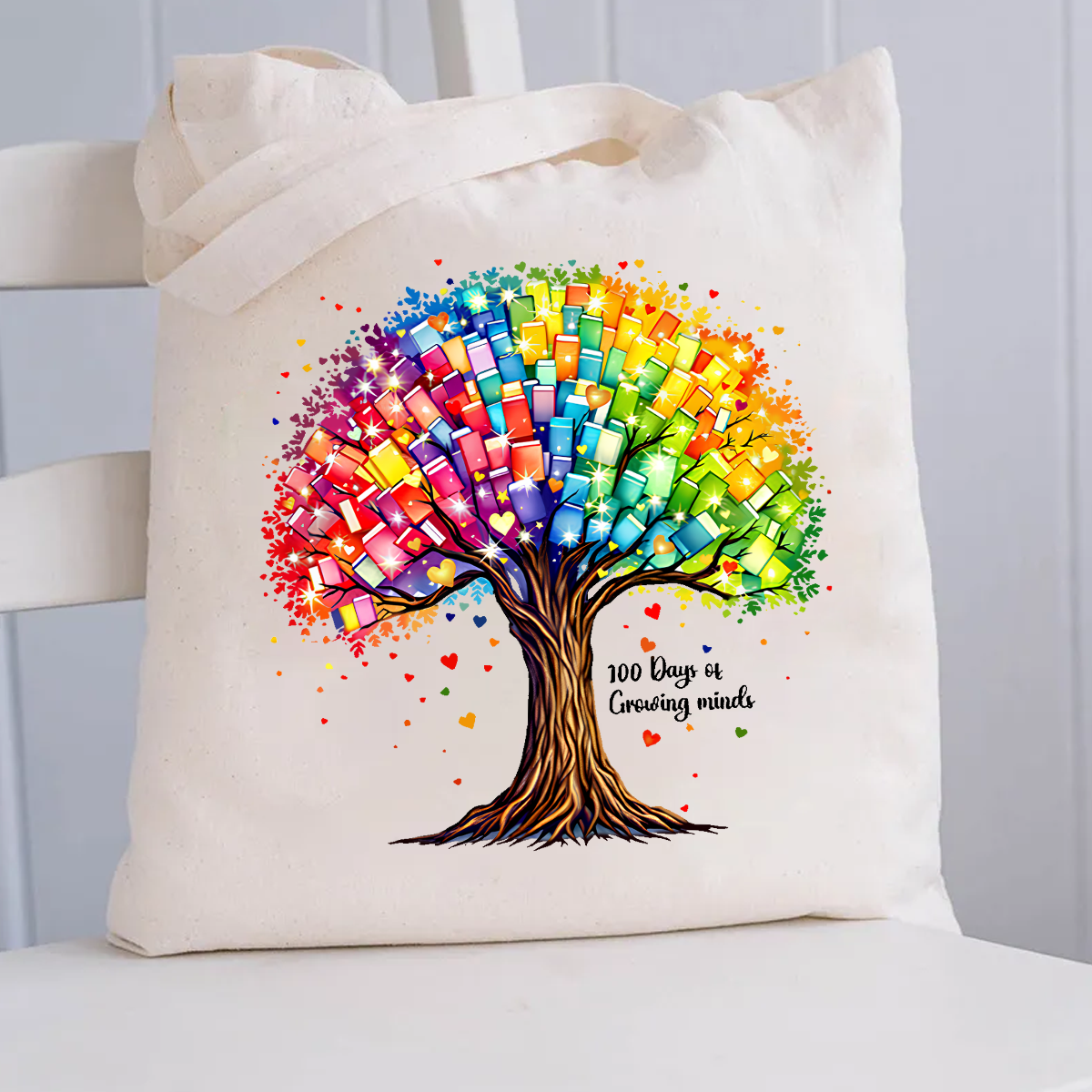 100 Days Of Growing Minds Canvas Tote Bag