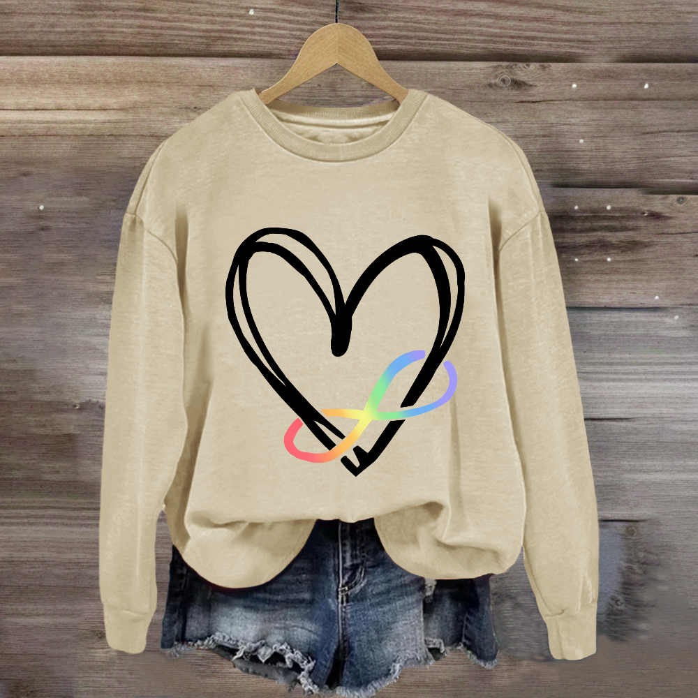 Infinity Heart Autism Awareness Love Needs No Words Sweatshirt