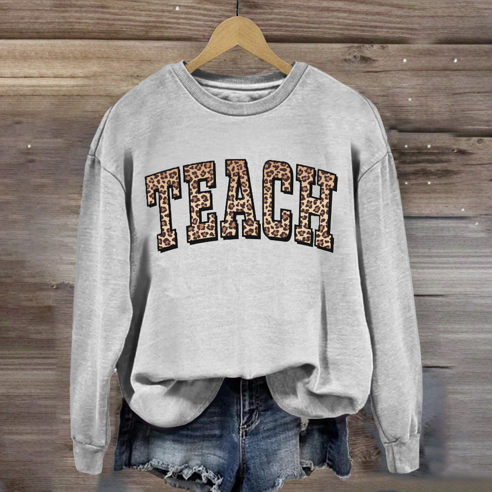 Leopard Teach Print Sweatshirt