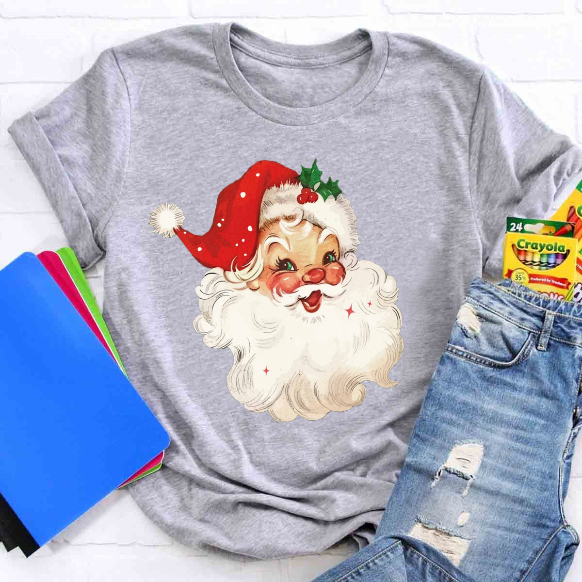 Red Vintage Santa T-Shirt