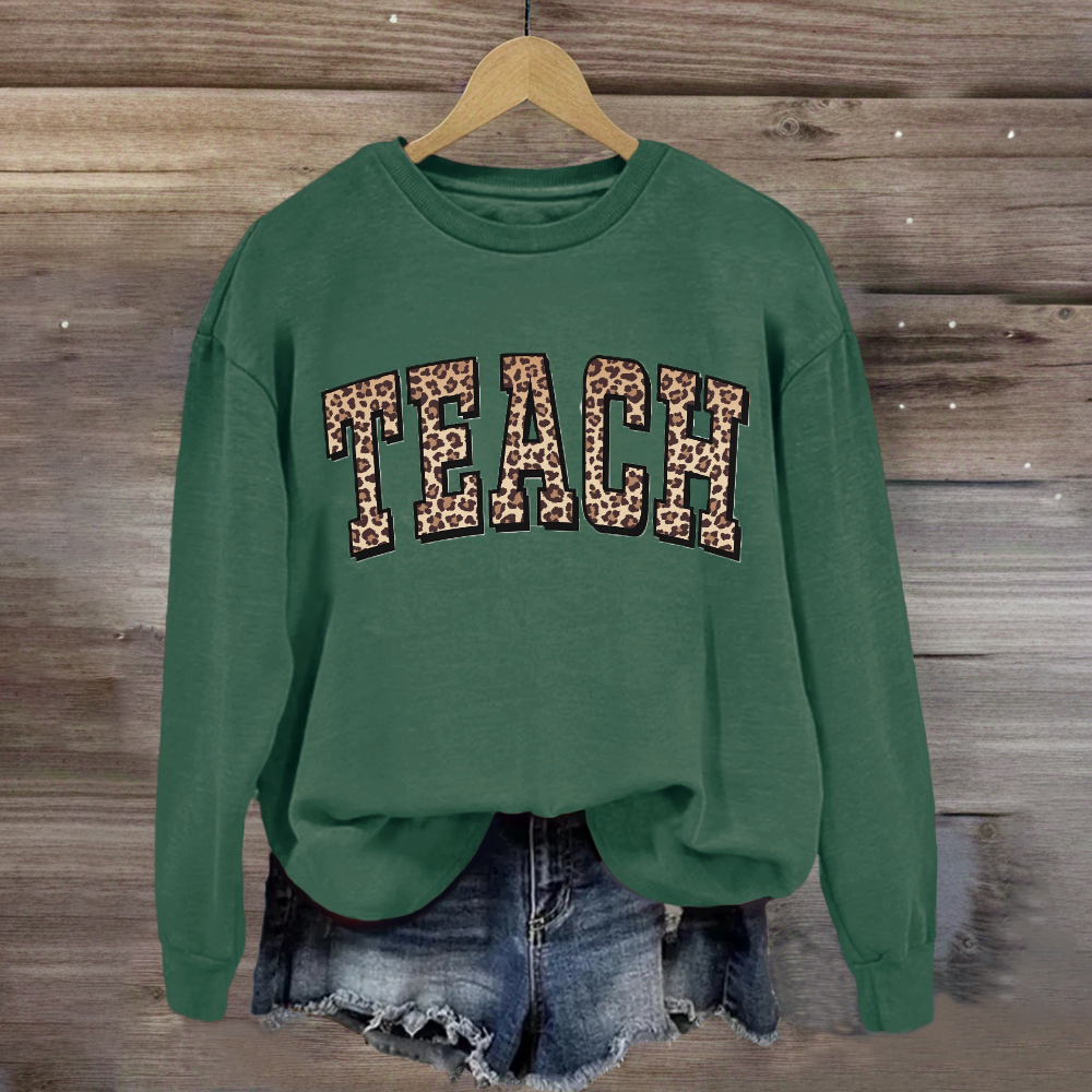 Leopard Teach Print Sweatshirt