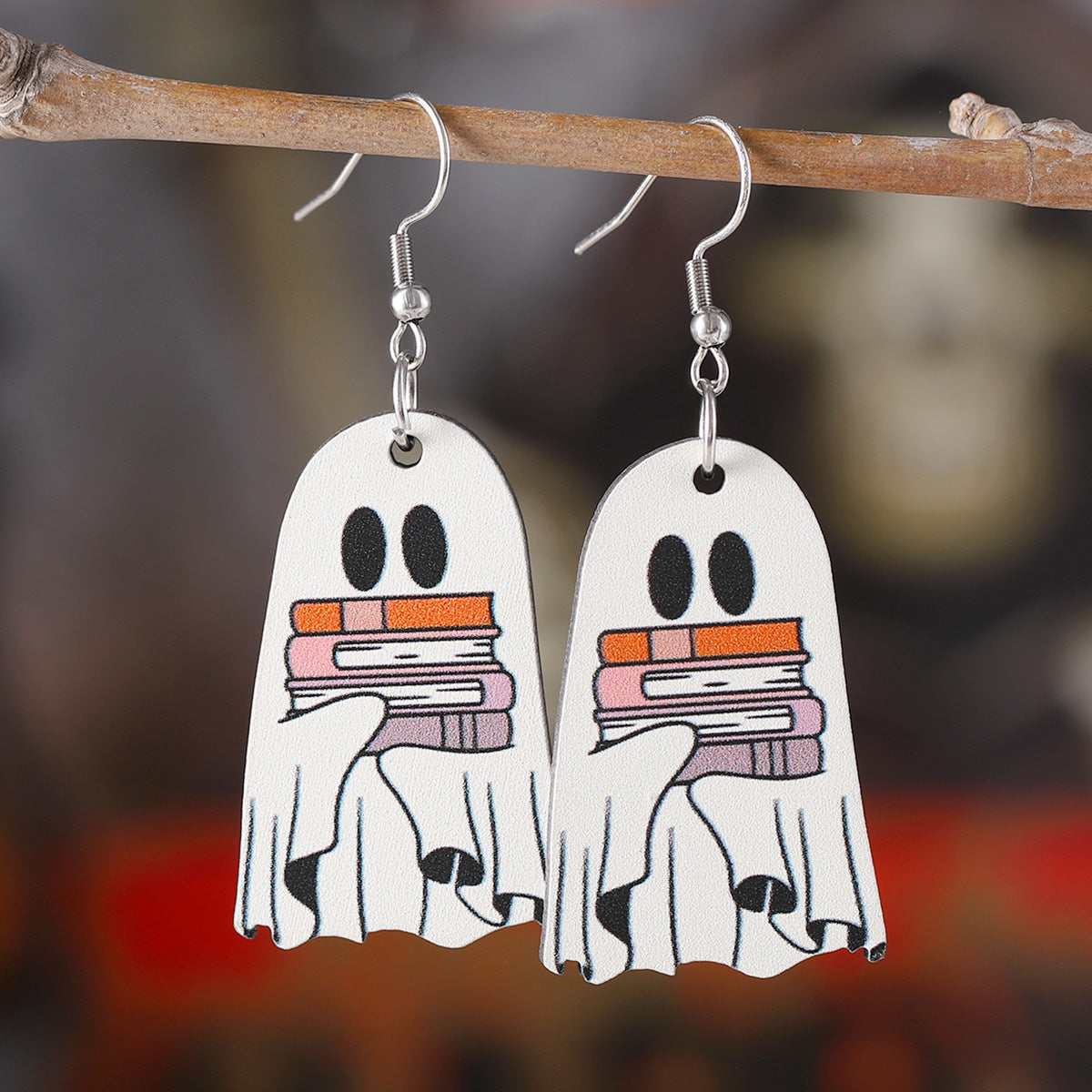 Book Ghost Double-Sided Earrings