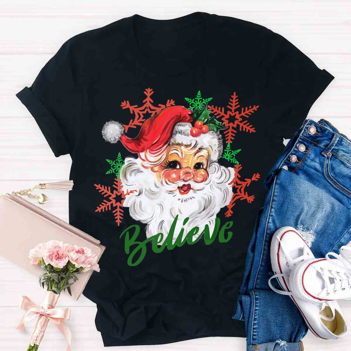 Christmas Santa Believe T-Shirt