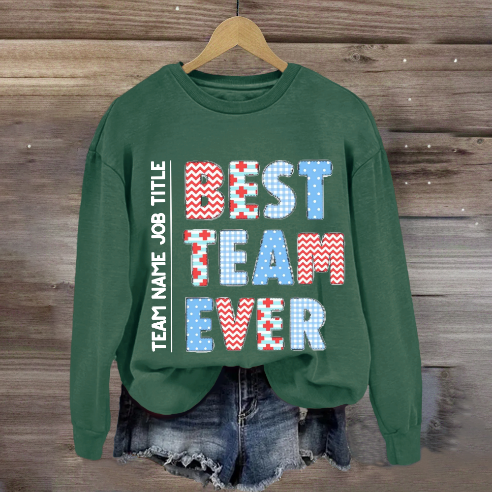 Personalized Team Name Plaid Design Sweatshirt