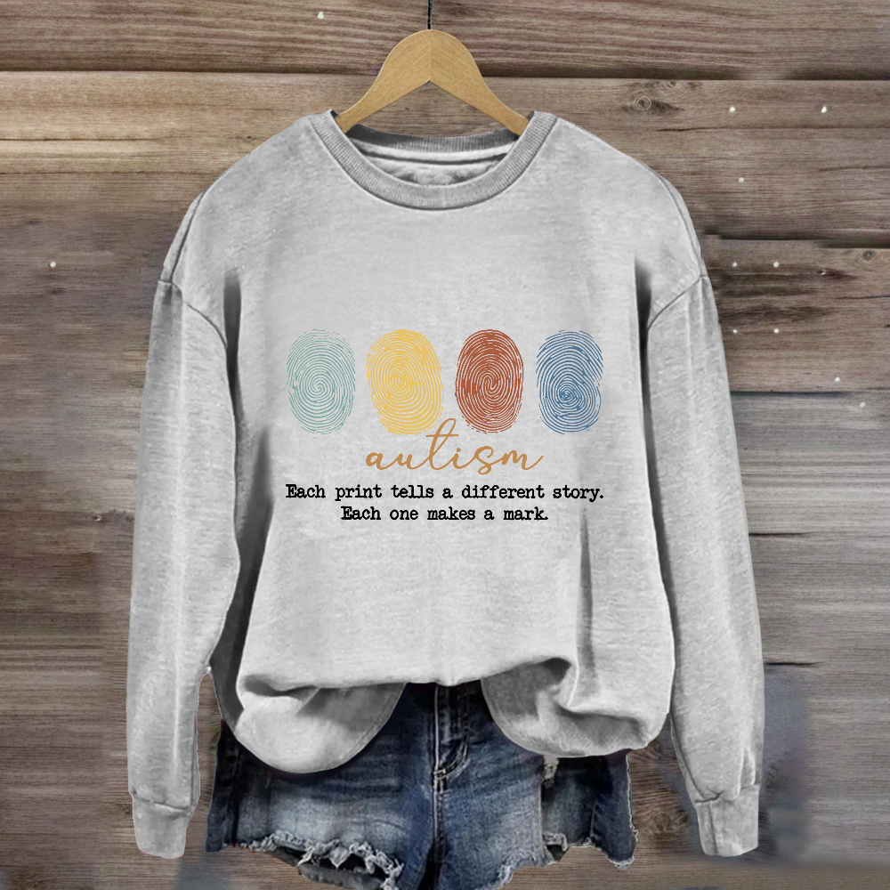 Autism Each Print Tells A Different Story Sweatshirt