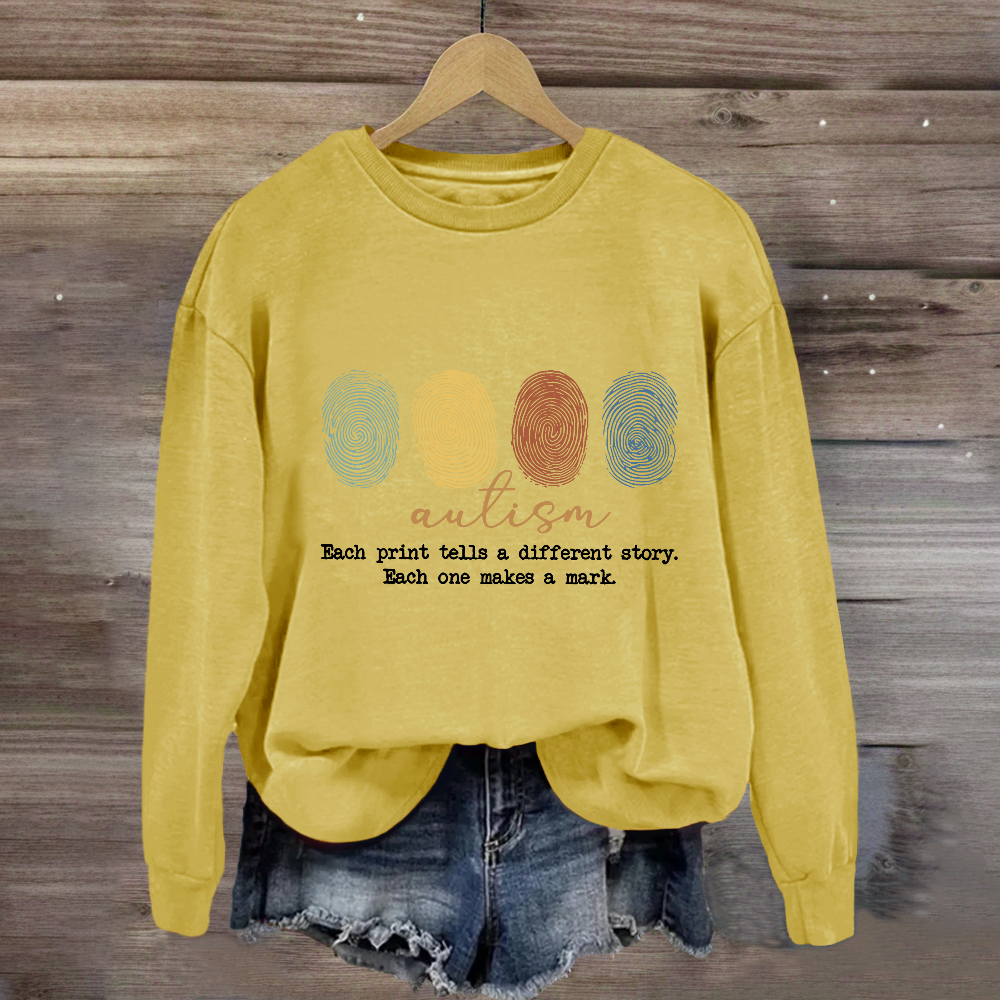 Autism Each Print Tells A Different Story Sweatshirt