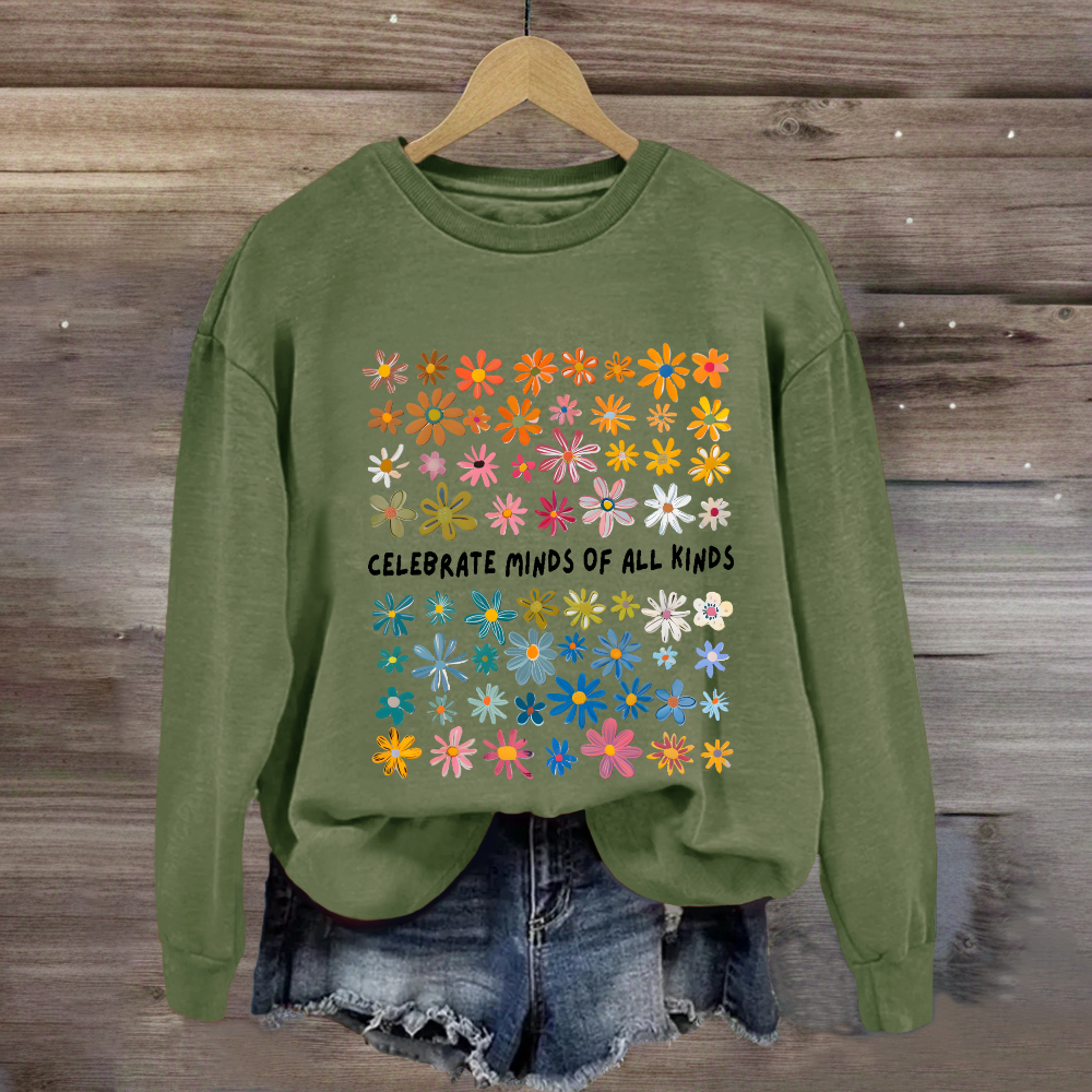 Celebrate Minds of All Kinds Floral Special Education Sweatshirt