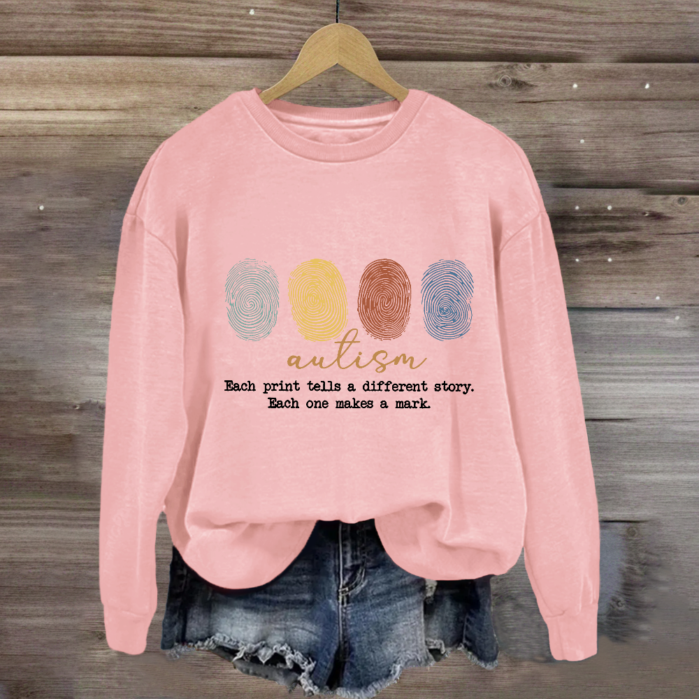 Autism Each Print Tells A Different Story Sweatshirt