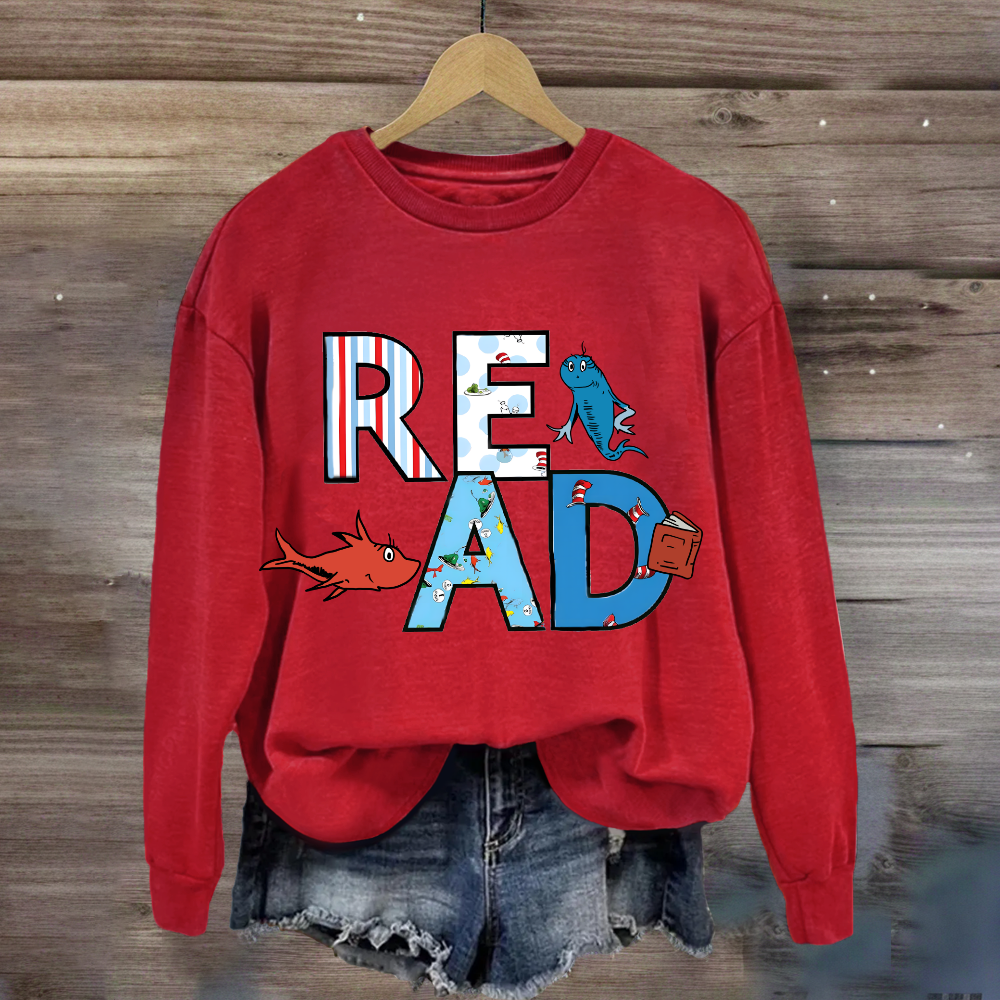 Read Book Character Day Sweatshirt