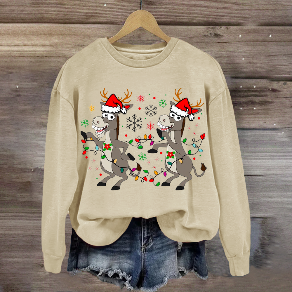 Funny Christmas Donkey Teacher Sweatshirt