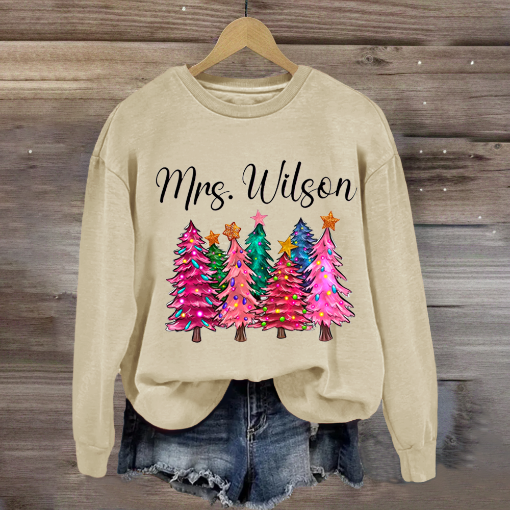 Custom Your Name Teacher Christmas Sweatshirt