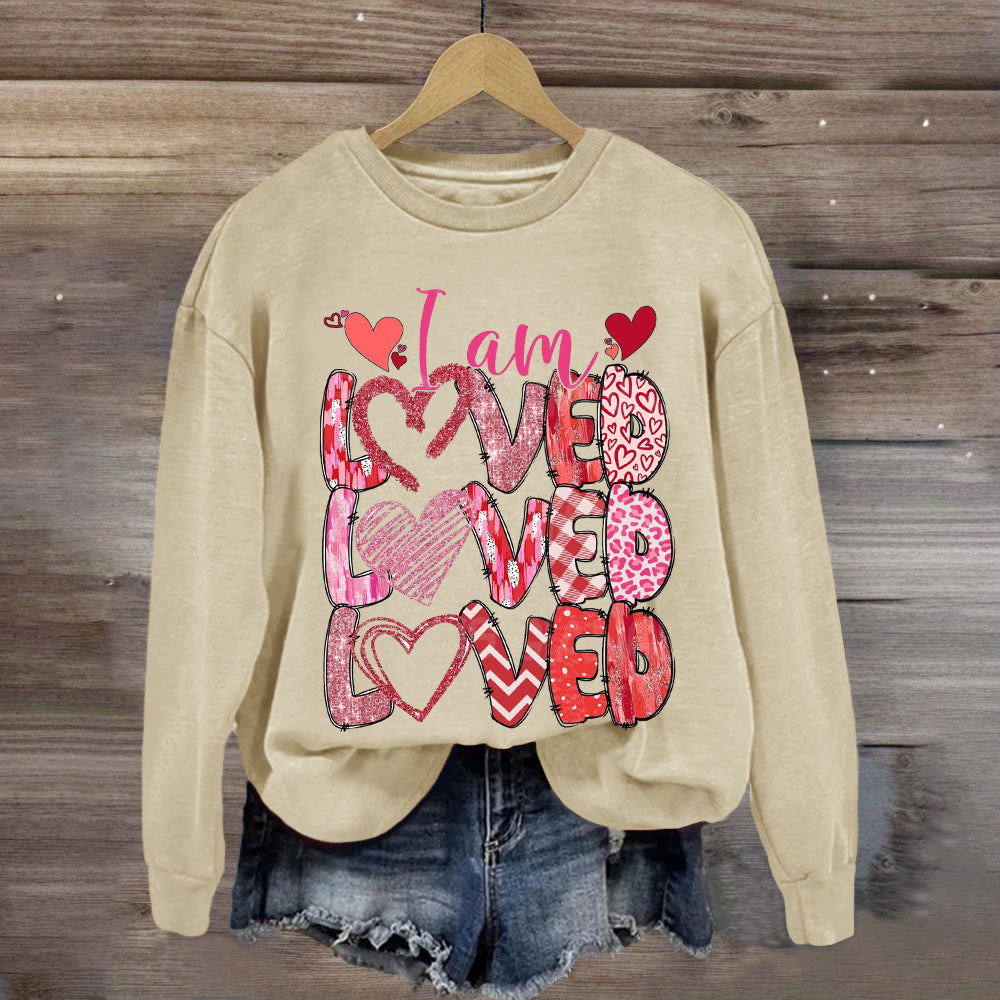 I am Loved Pink Heart Sweatshirt