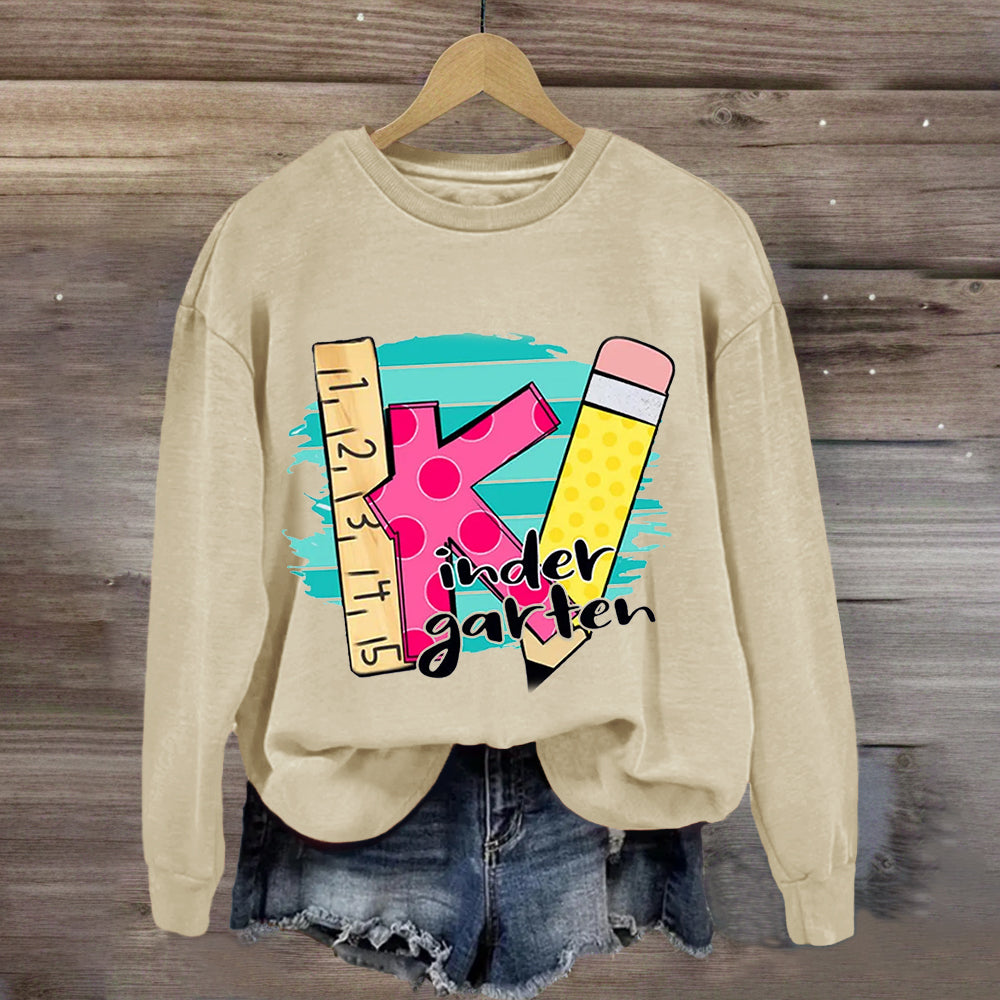 Personalized Grade Ruler Pencil Teacher Sweatshirt