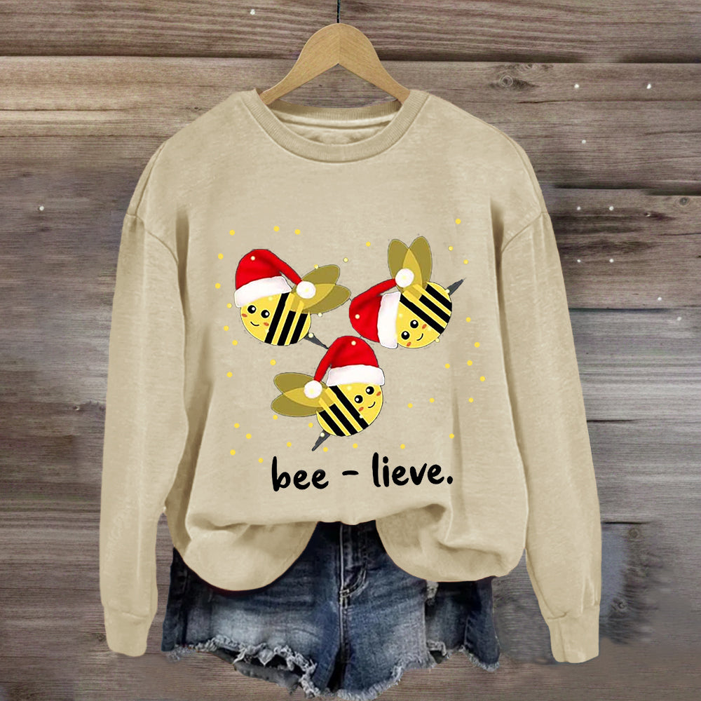 Cute Christmas Bee-lieve Sweatshirt