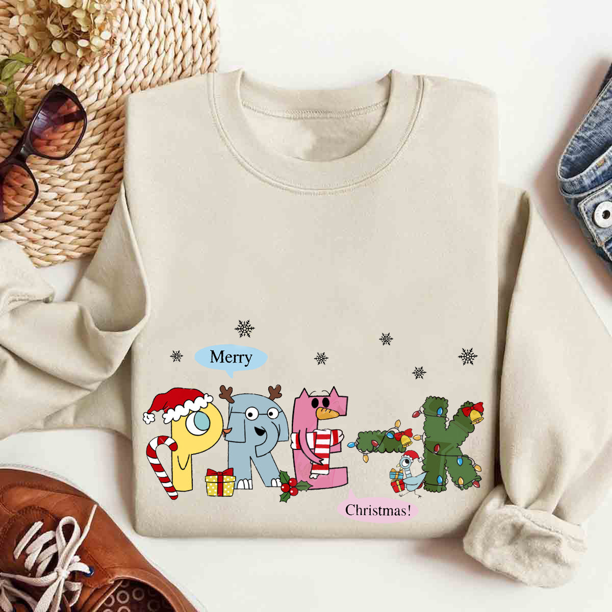 Personalized Grade Merry Christmas Tree Sweatshirt