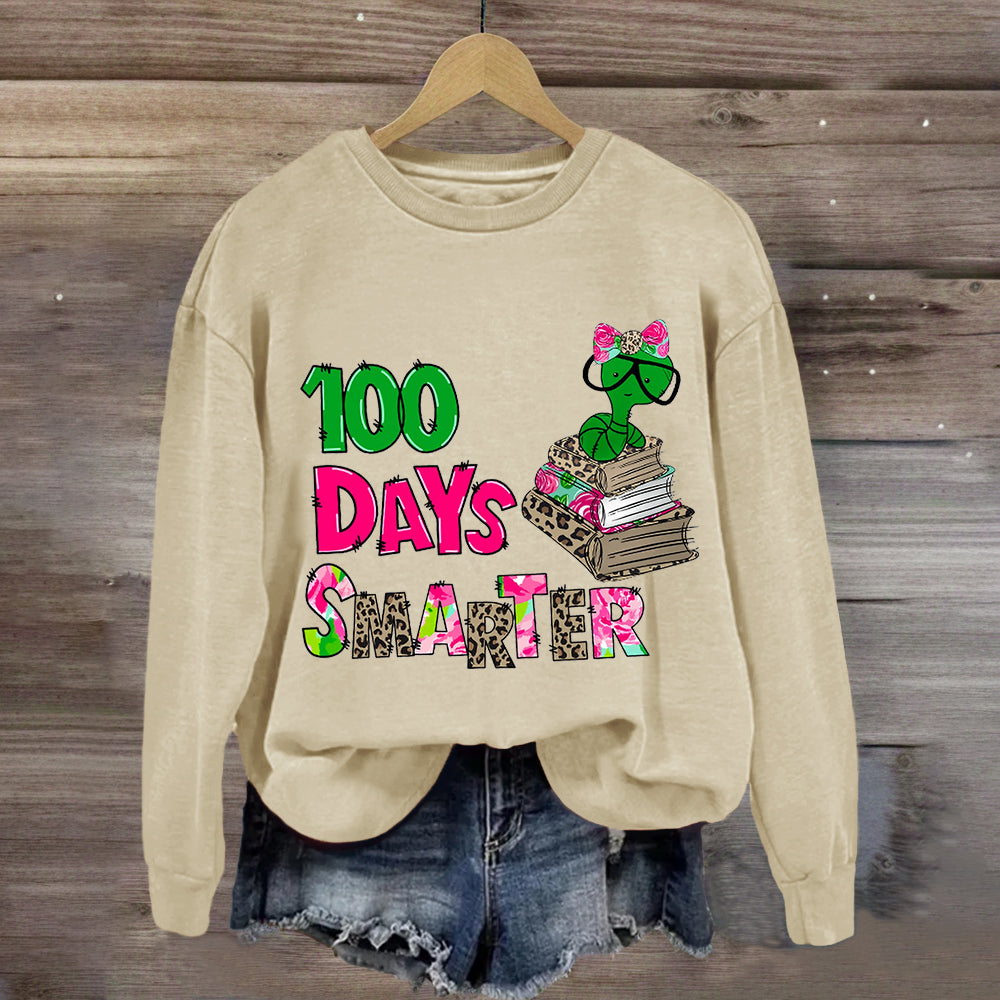 100 Days Smarter Caterpillar Wearing Glasses Sweatshirt