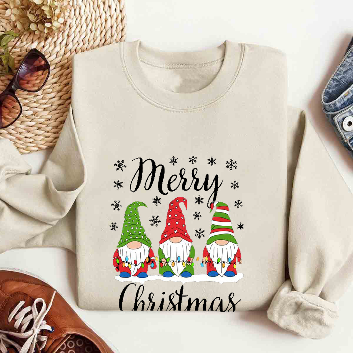 Merry Christmas Three Gnomes Sweatshirt