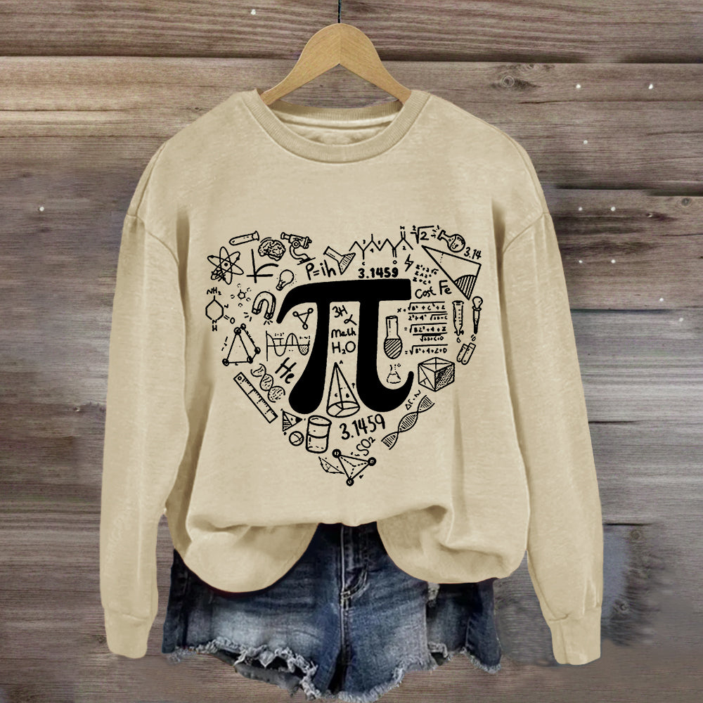 Pi Day Math Heart Teacher Sweatshirt