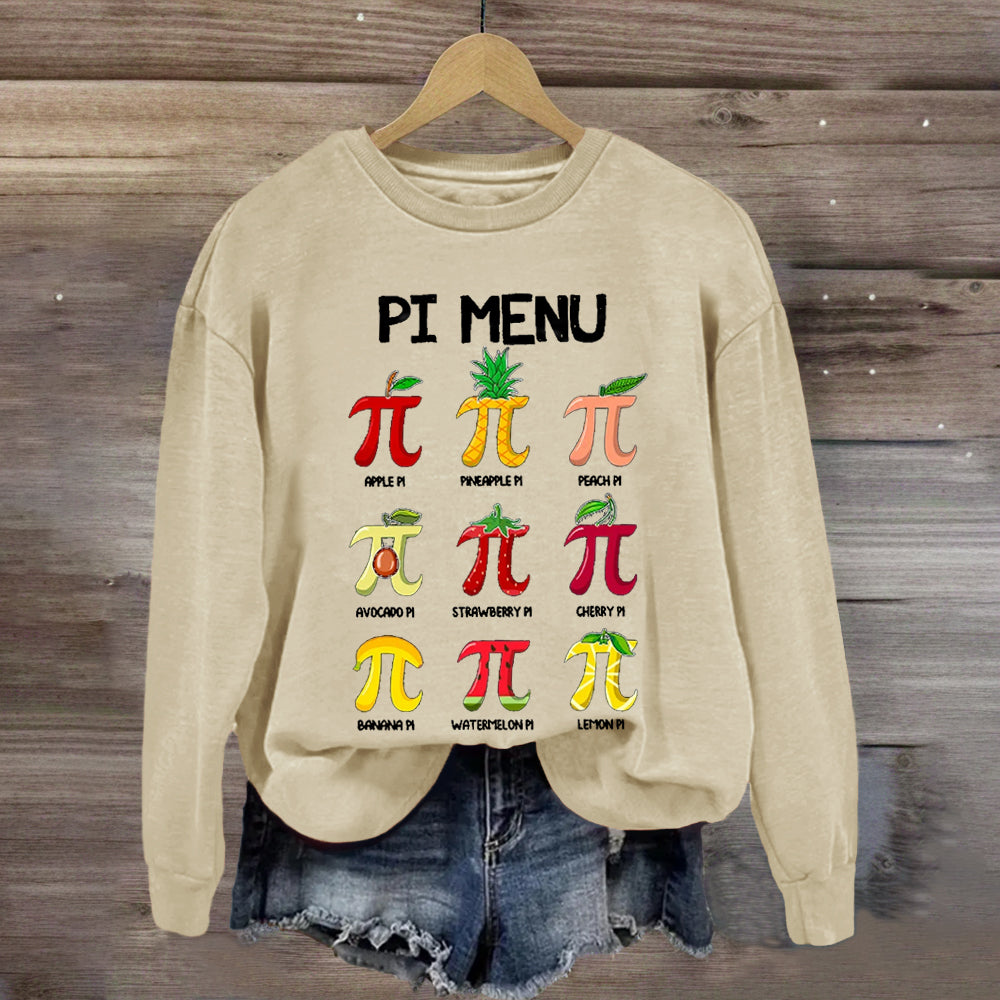 Pi Menu Happy Pi Day Sweatshirt