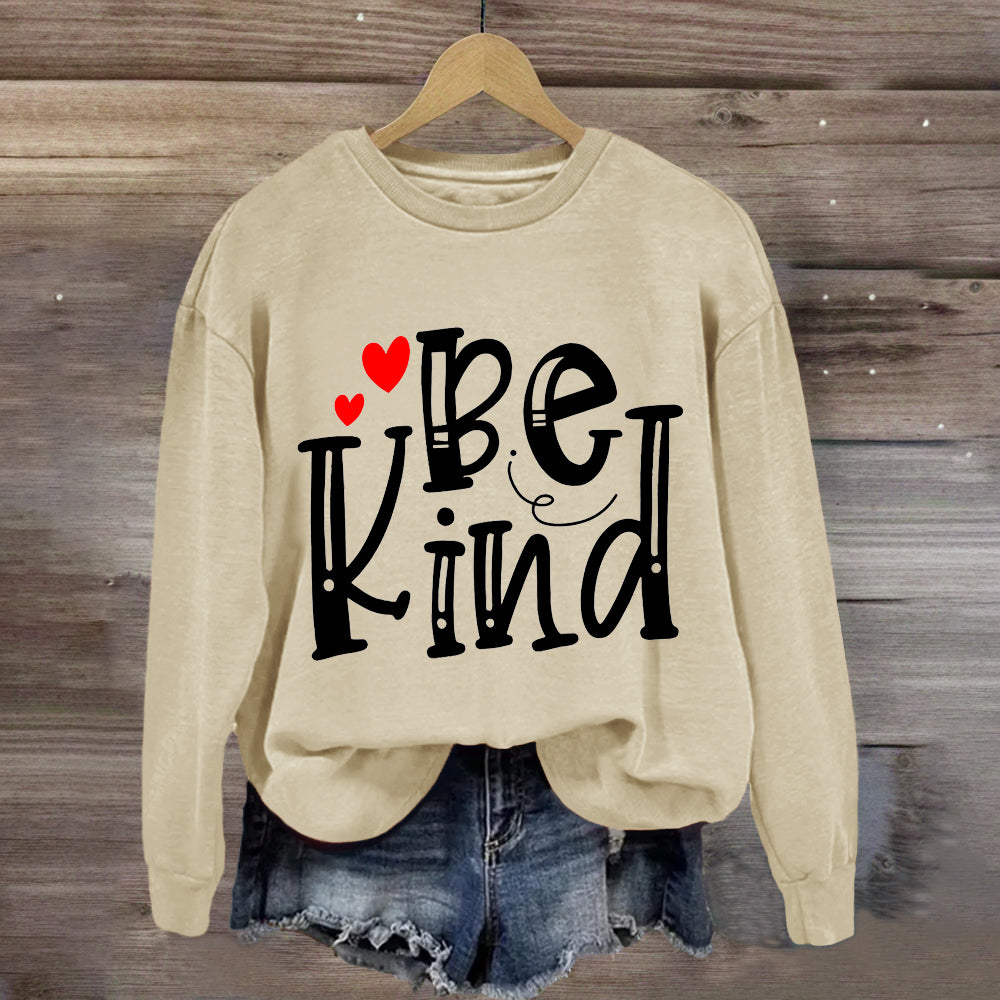 Be Kind Red Heart Teacher Sweatshirt