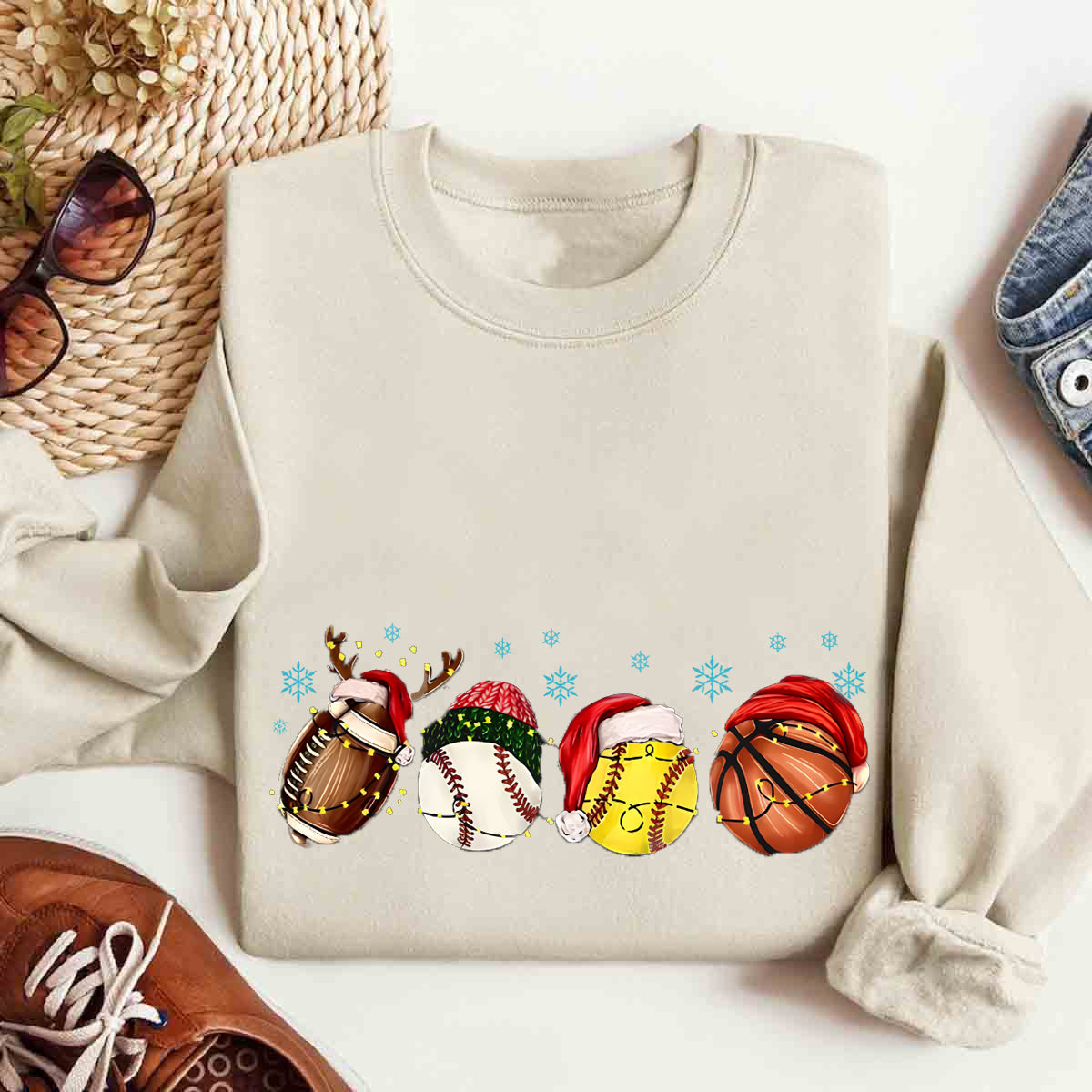 Christmas Sport Balls Sweatshirt