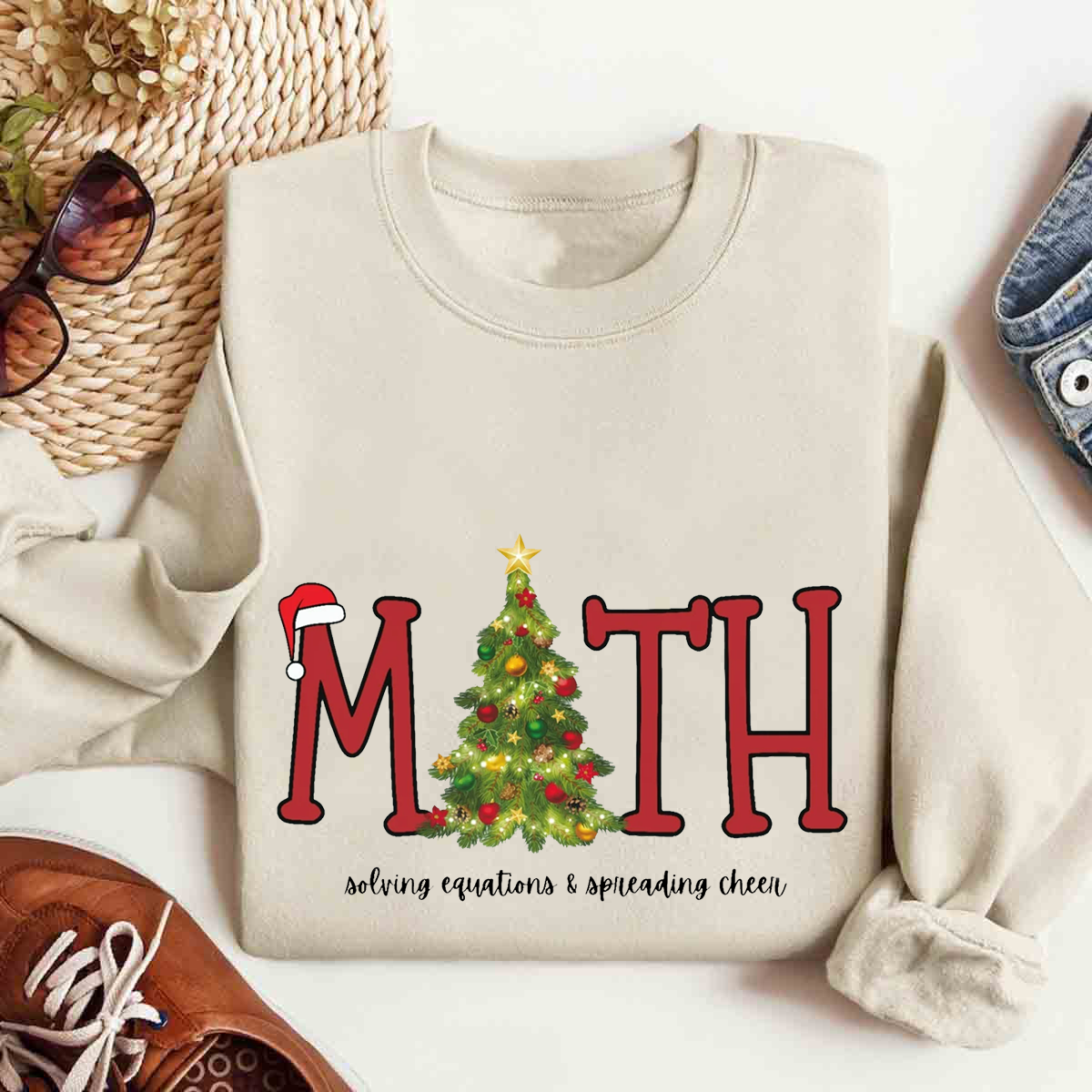 Math Christmas Solving Equations & Spreading Cheer Sweatshirt