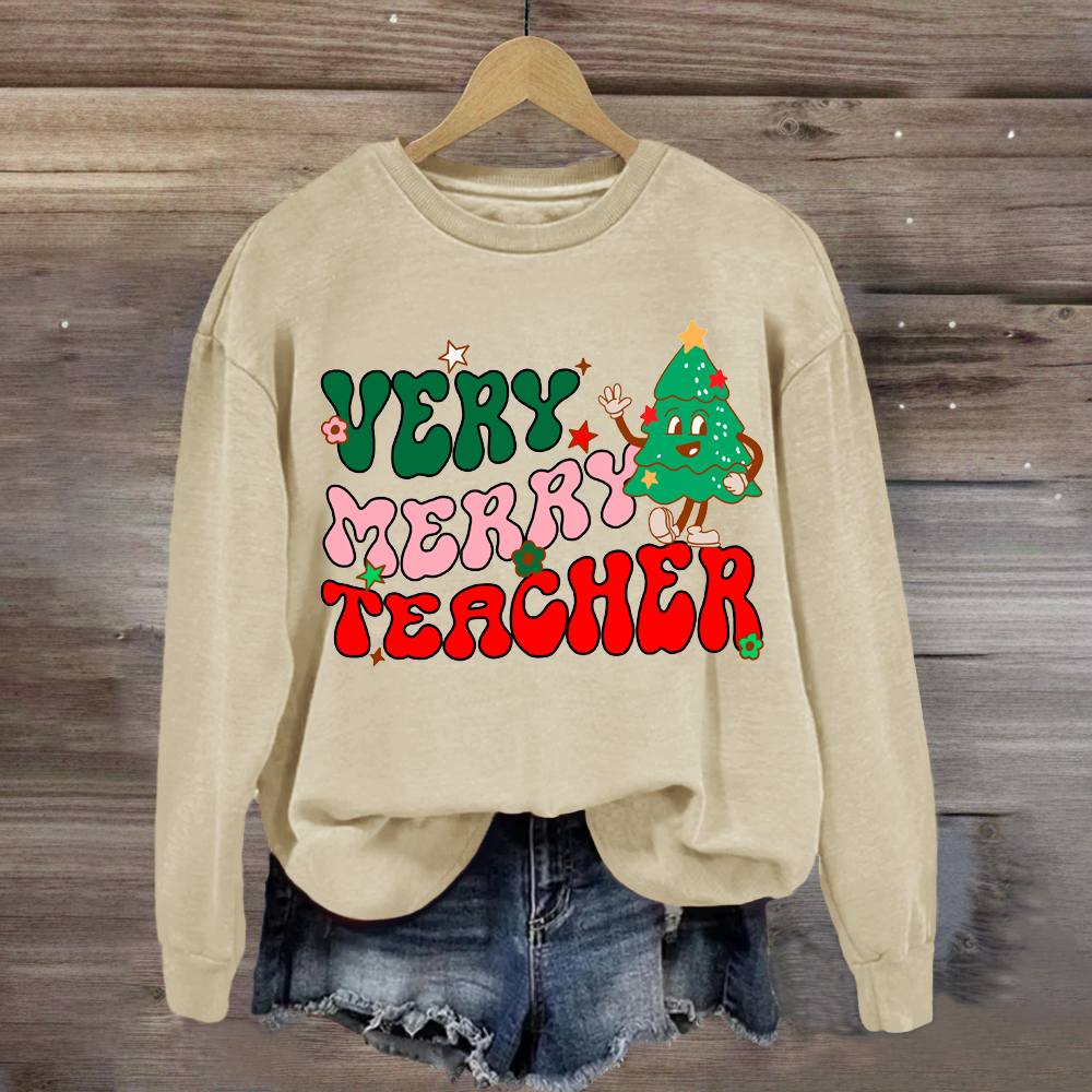 Very Merry Christmas Teacher Sweatshirt