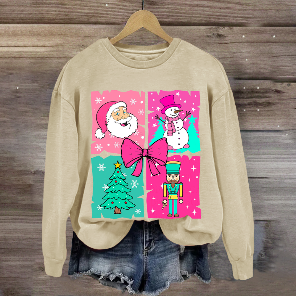 Holiday Season Pink Christmas Sweatshirt