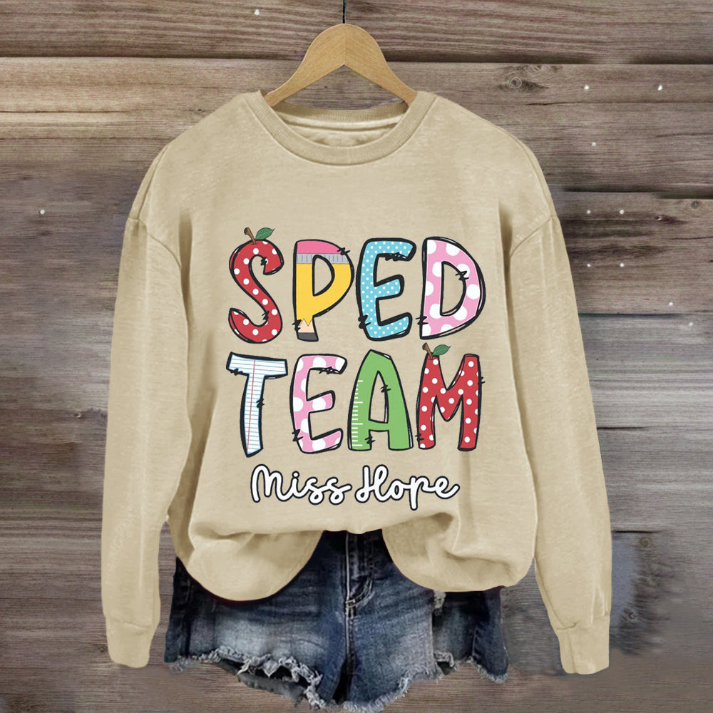 Personalized Name Of SPED Team Sweatshirt