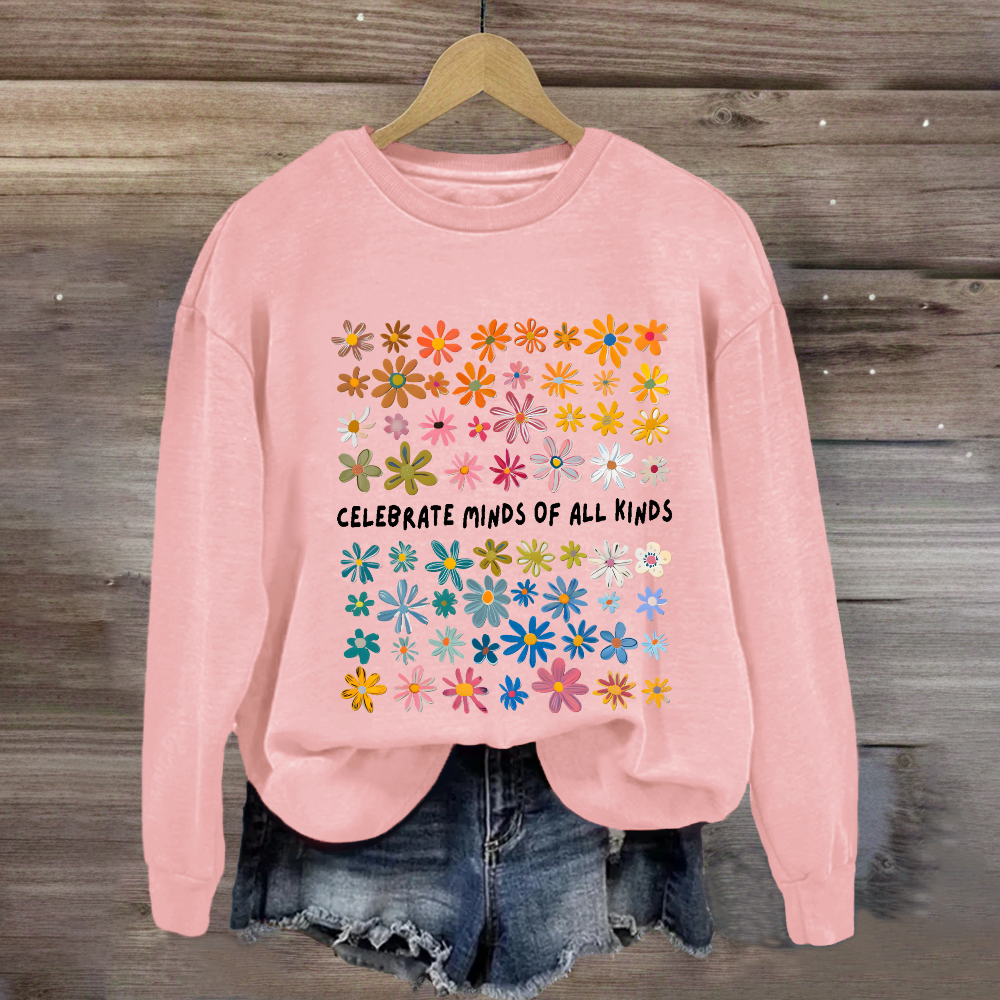 Celebrate Minds of All Kinds Floral Special Education Sweatshirt