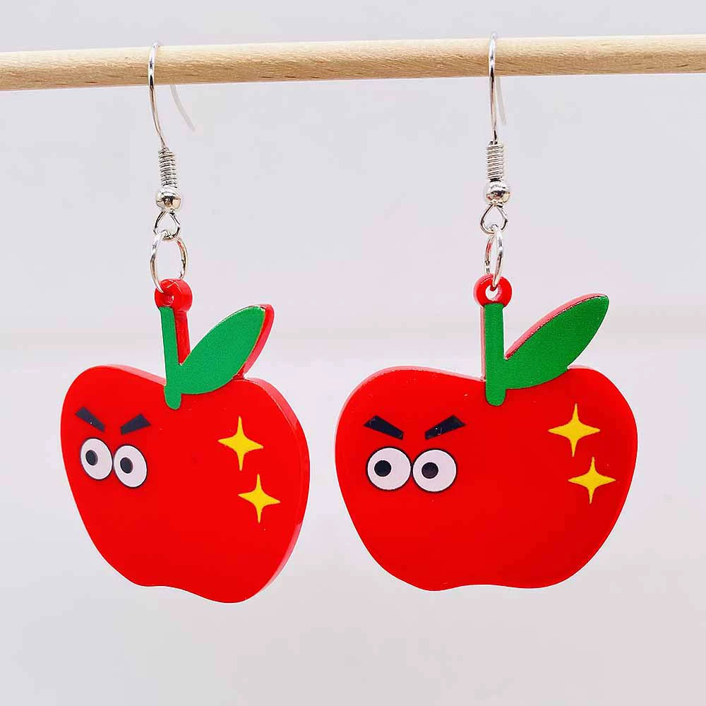 Acrylic Apple School Bus Back to School Earrings