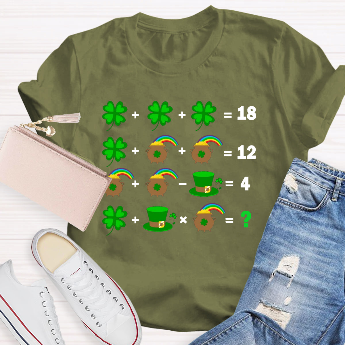 St Patrick's Day Lucky Math Teacher T-Shirt