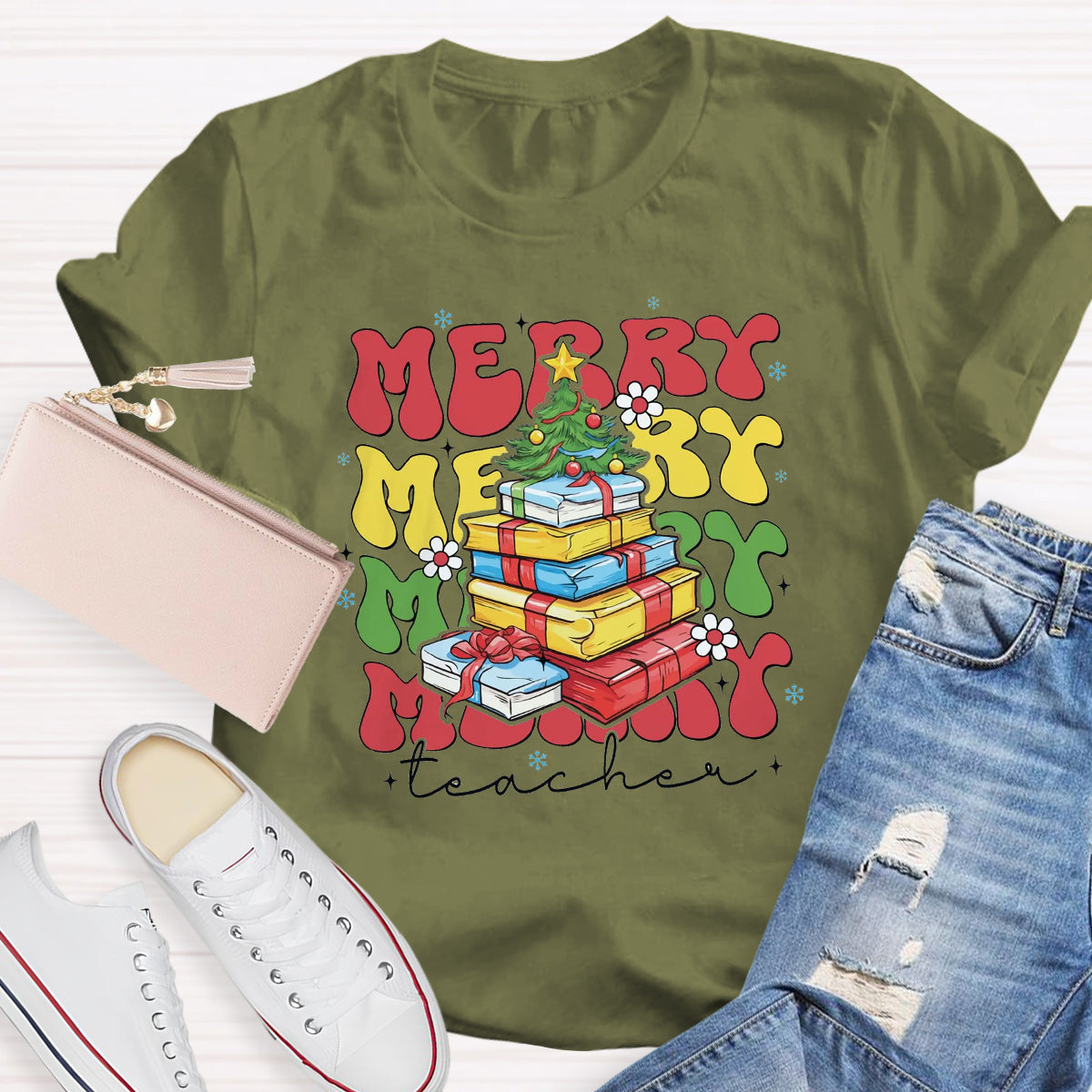 Merry Christmas Tree Teacher T-Shirt