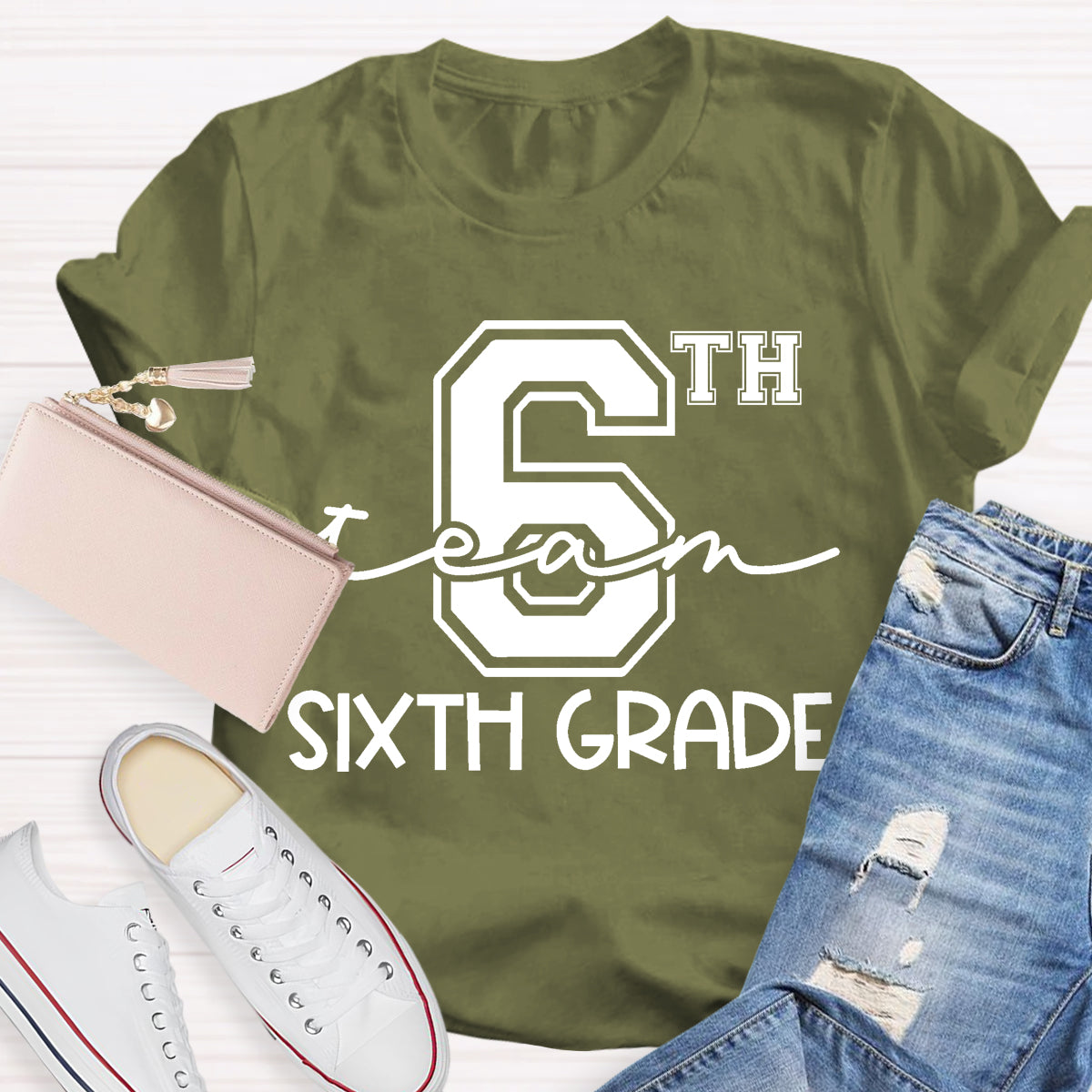 Personalized Grade Six Team Grade Teacher T-Shirt