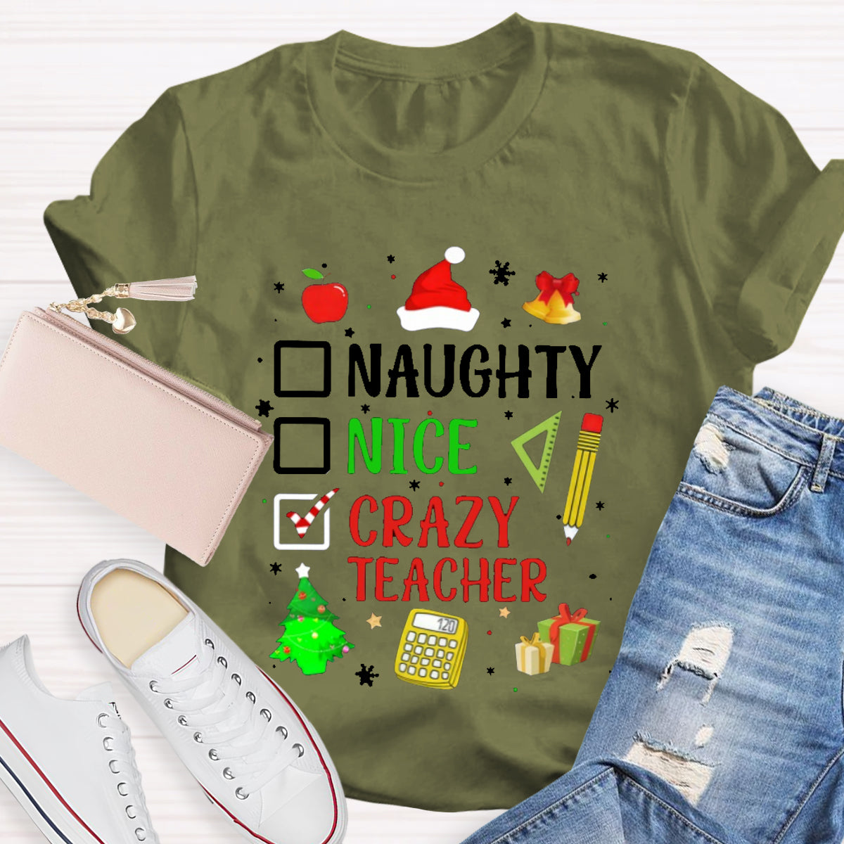 Naughty Nice Crazy Teacher T-Shirt