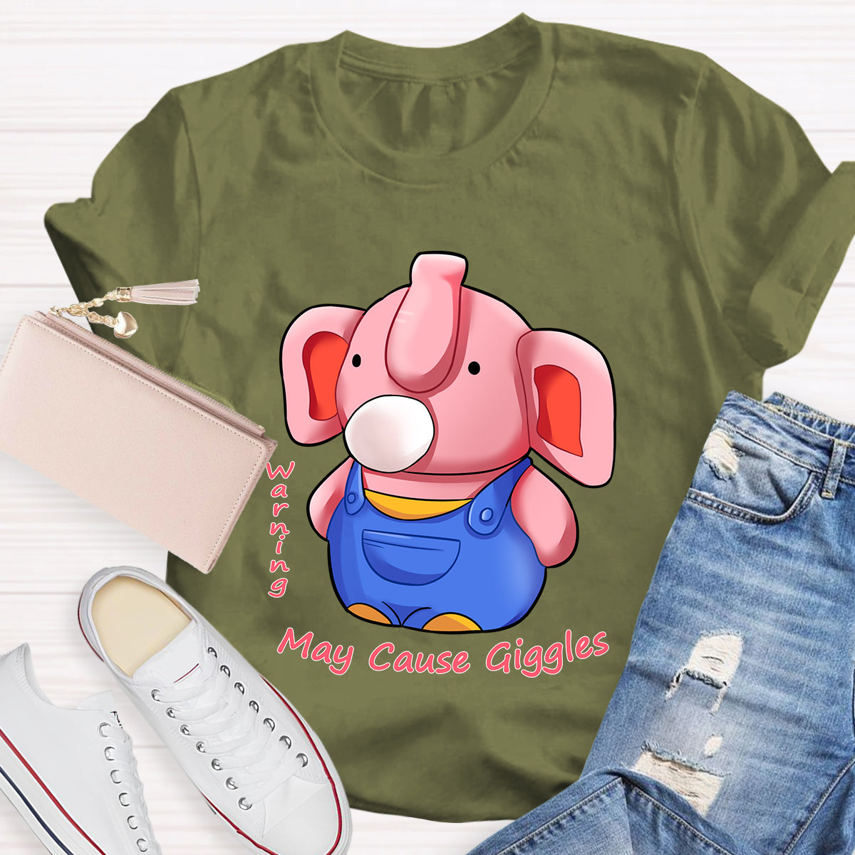 Warning: May Cause Giggles Cute Elephant T-Shirt