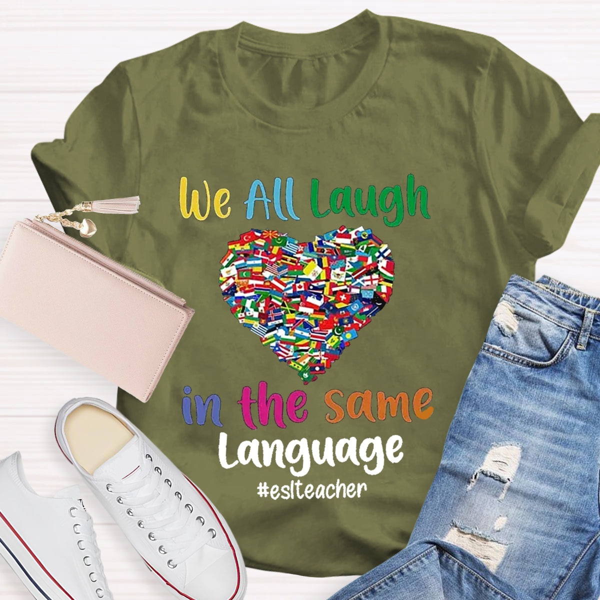 Personalized Subject We All Laugh In The Same Language T-Shirt