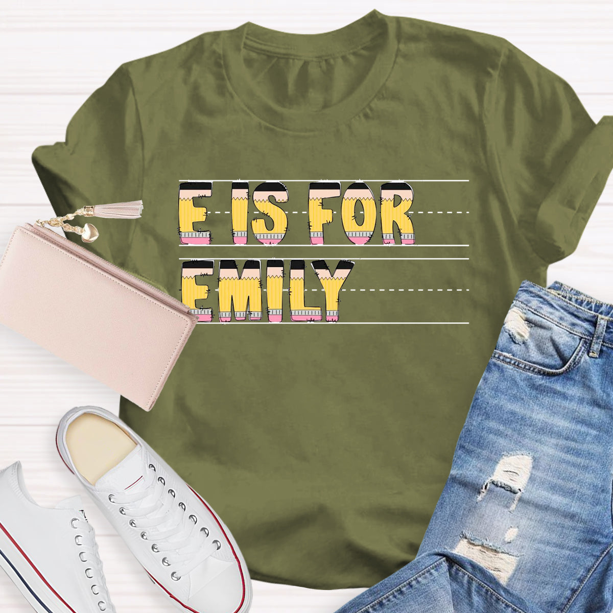 Personalized Name E Is For EmilyT-Shirt